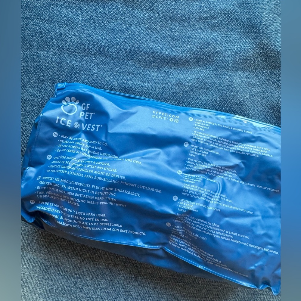 GF ElastoFit Pet Ice Vest in Blue NWOT